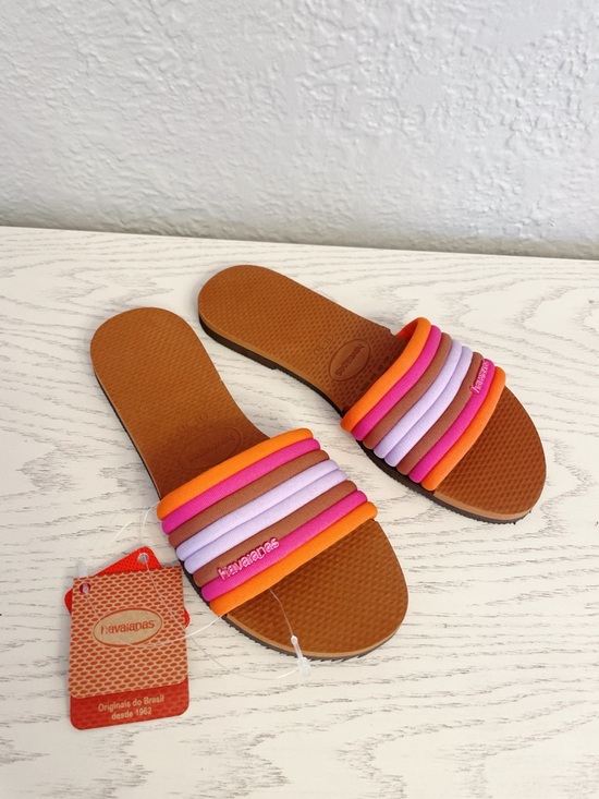Havaianas Shoes - Havaianas NEW Malta cool Women's Multicolor Striped Slide Sandals - 6